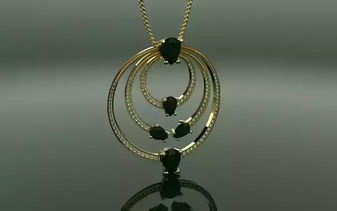 Pendant Drop  Loops - Jewelry 3D - PG-159 3D print model