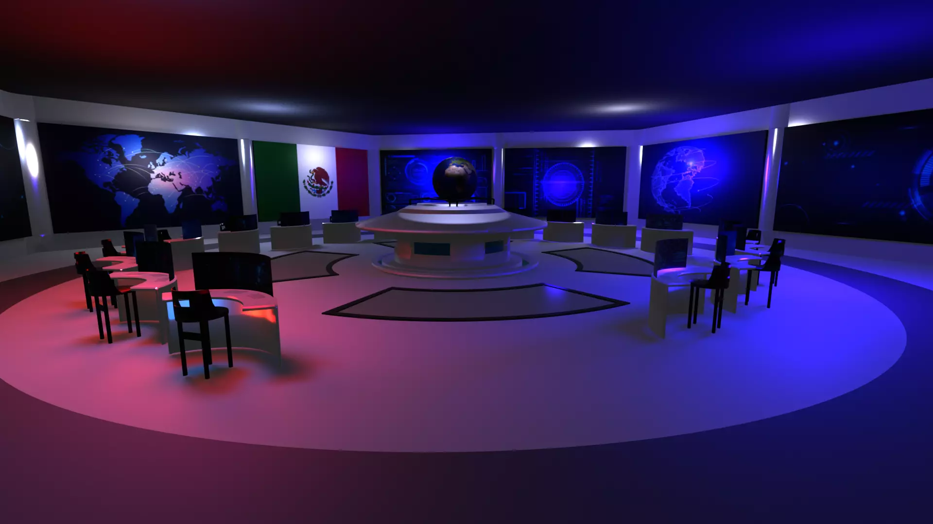 Command Center - Control Room- Military Base - Mexican Low-poly 3D model