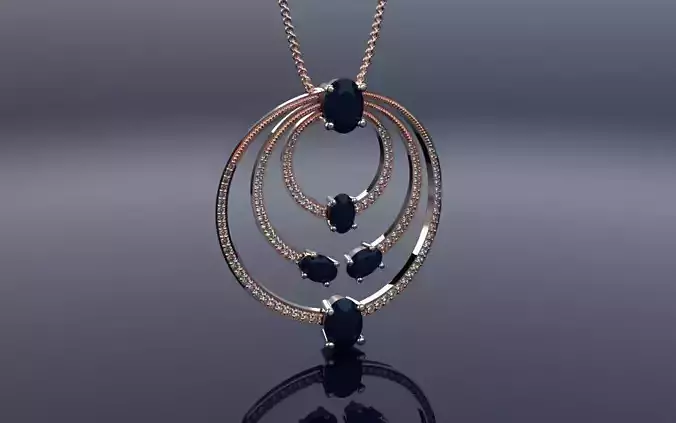 Pendant Oval Loops - Jewelry 3D - PG-160 3D print model