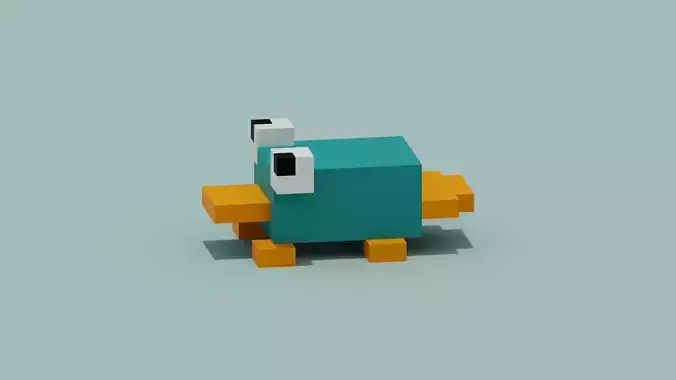 voxel Platypus Low-poly 3D model