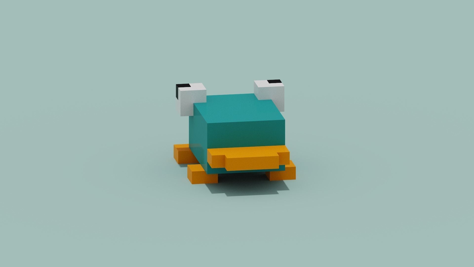 voxel Platypus Low-poly 3D model_7