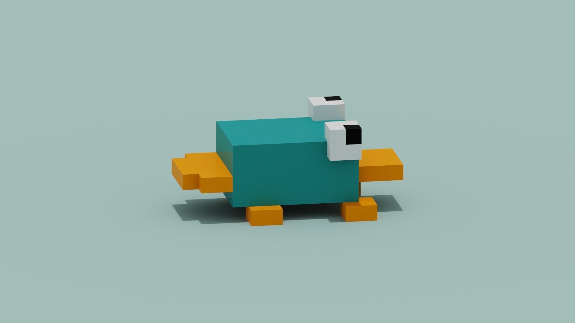 voxel Platypus Low-poly 3D model_9