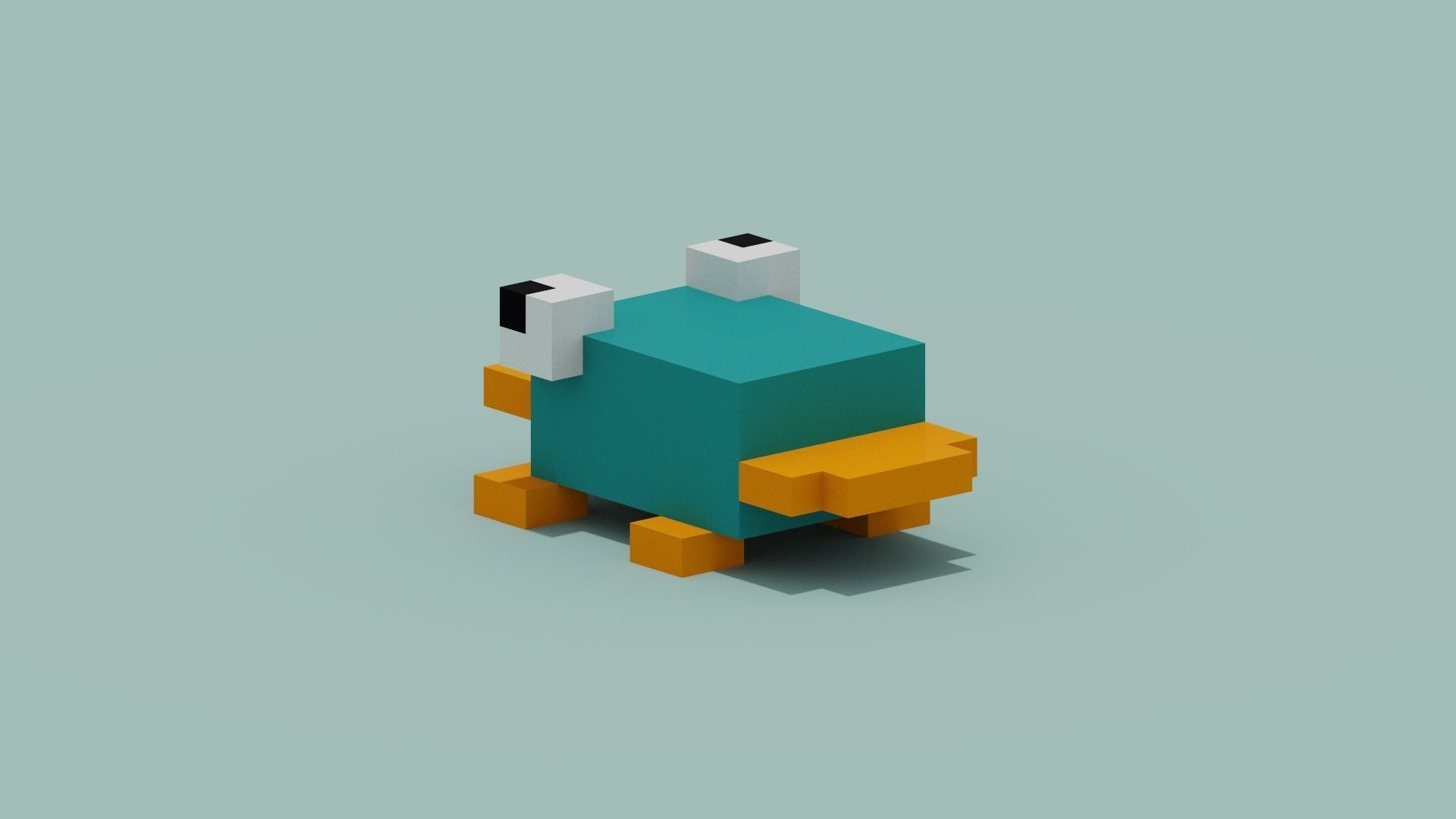 voxel Platypus Low-poly 3D model_8