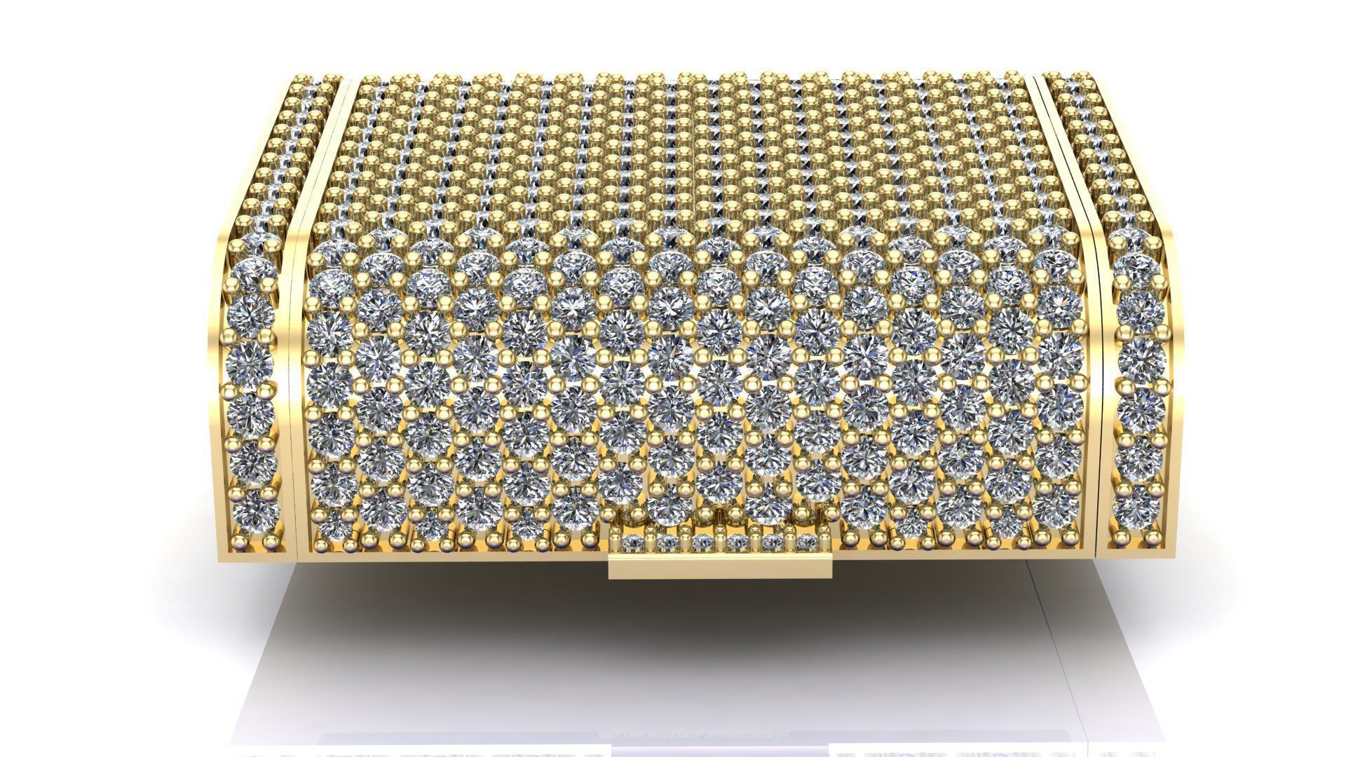 30MM Cuban Lock Chain System Full Iced 3D print model_6