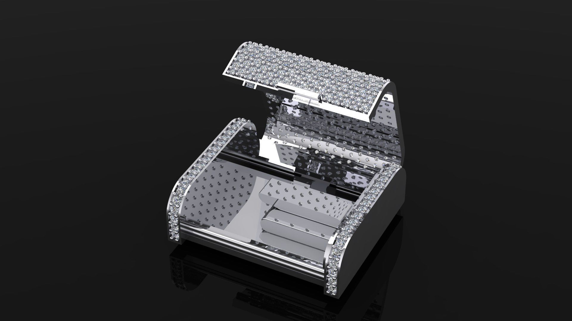 30MM Cuban Lock Chain System Full Iced 3D print model_5