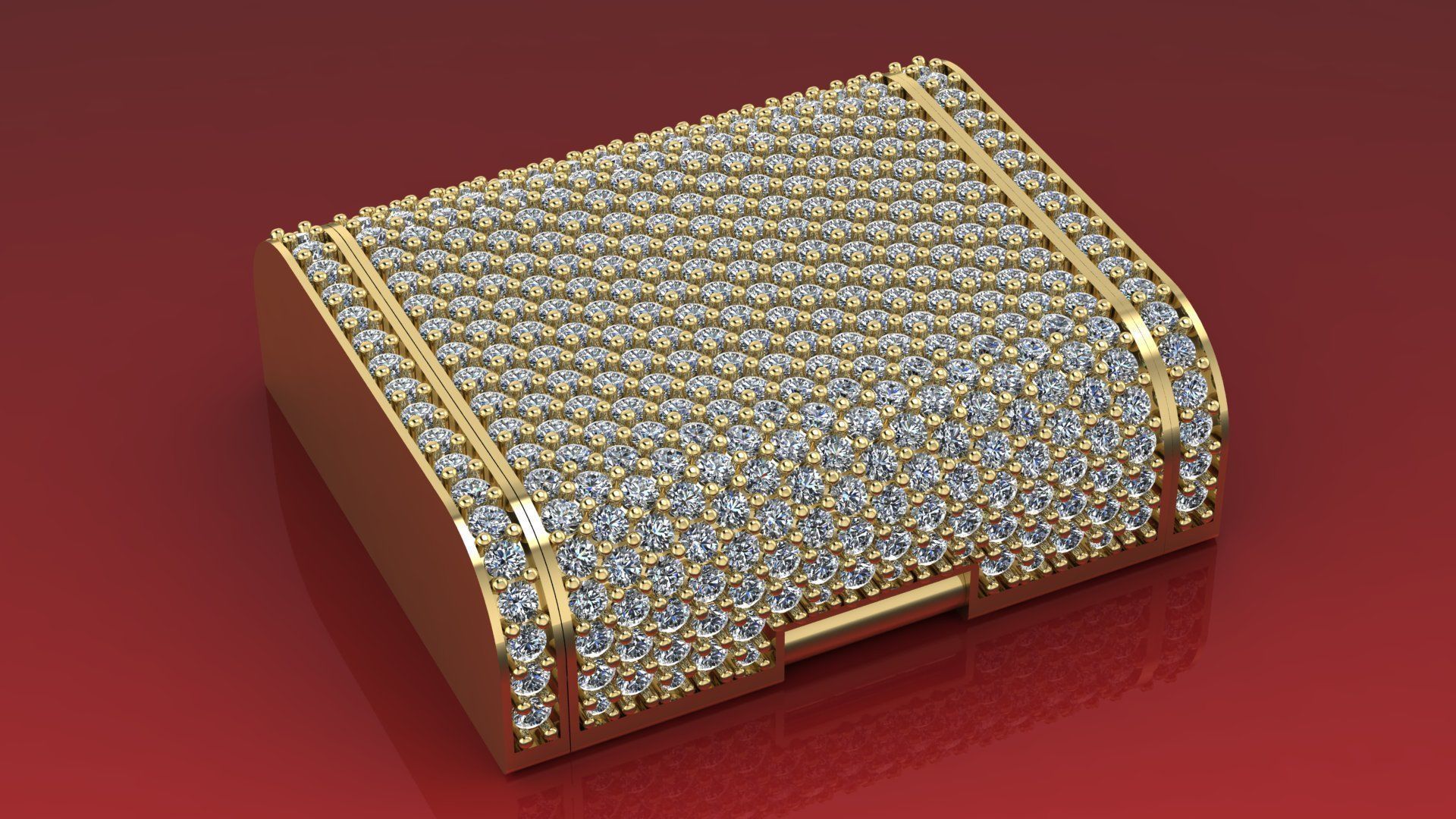 30MM Cuban Lock Chain System Full Iced 3D print model_2