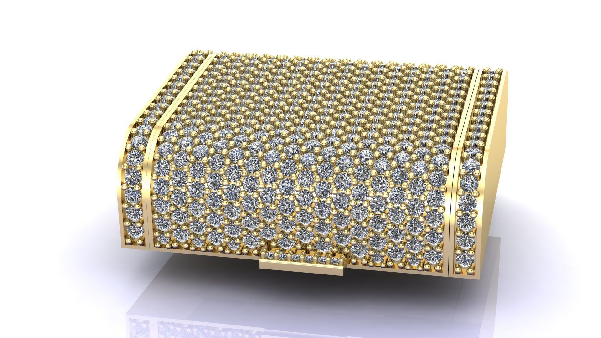 30MM Cuban Lock Chain System Full Iced 3D print model_3