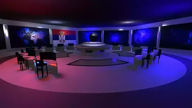 Command Center - Control Room- Military Base - Serbia Low-poly 3D model