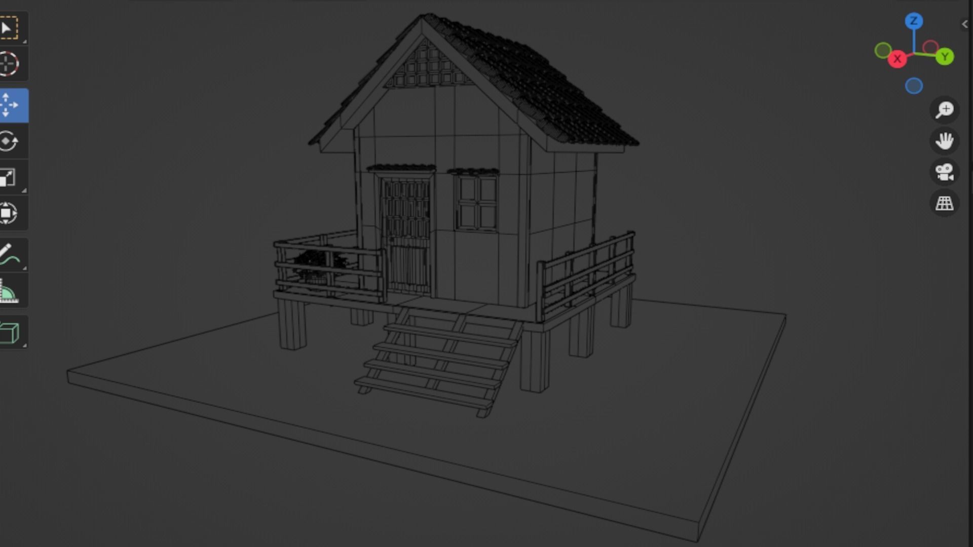 low poly  house 01 Low-poly 3D model_6