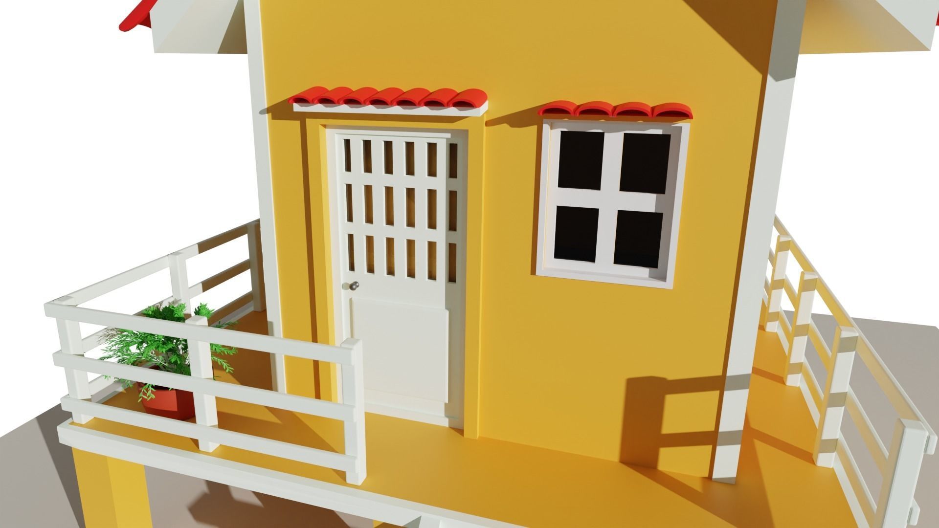 low poly  house 01 Low-poly 3D model_4