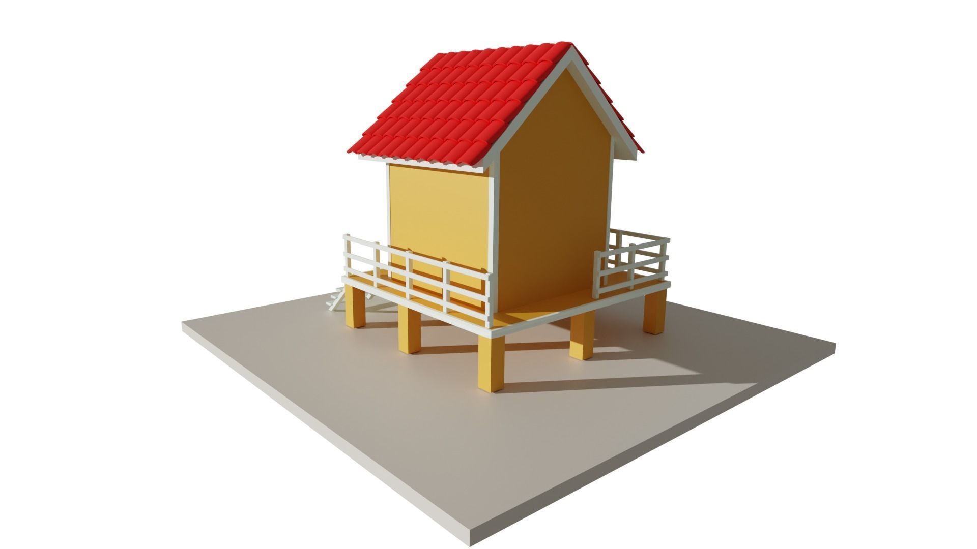 low poly  house 01 Low-poly 3D model_2
