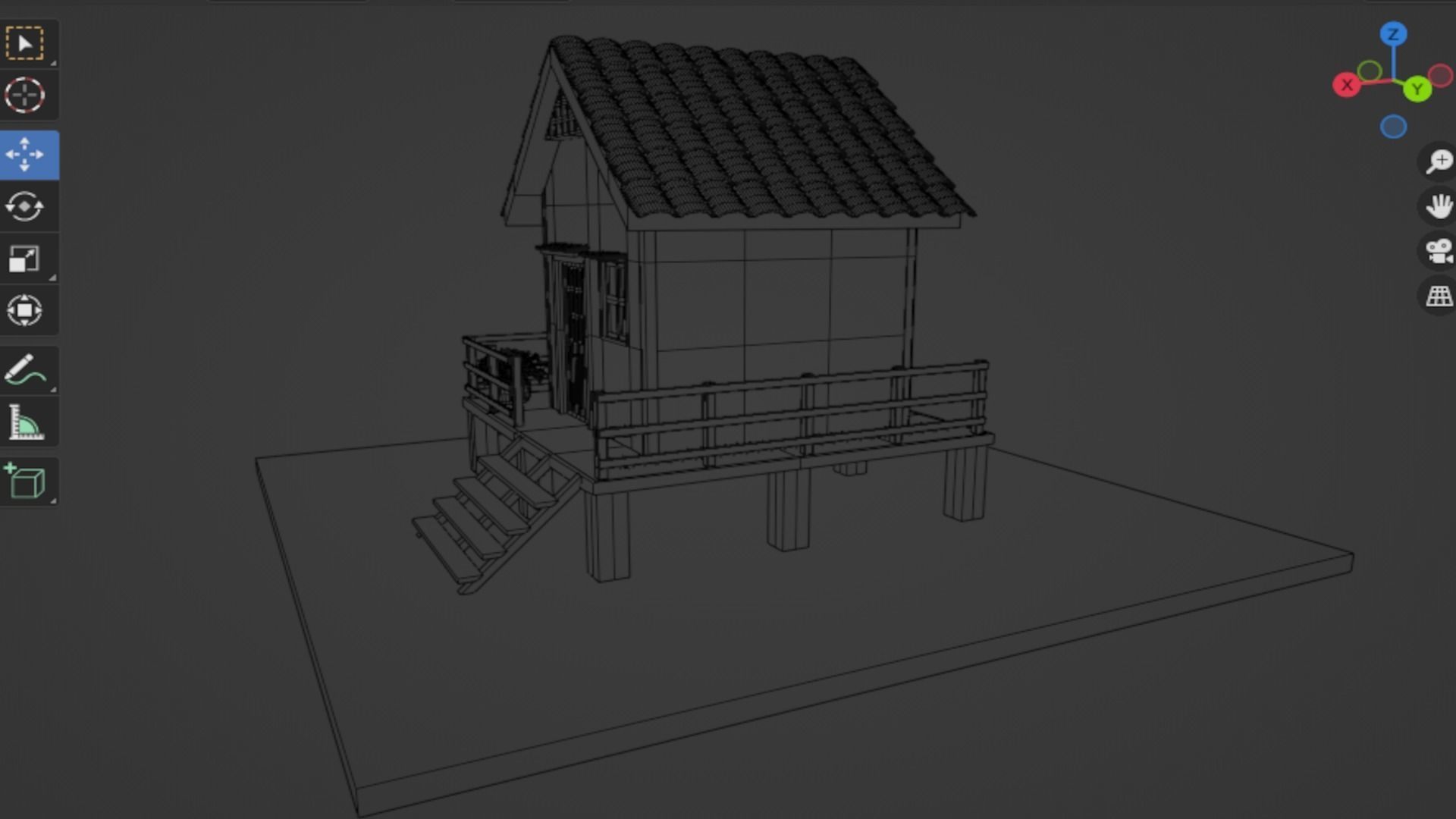 low poly  house 01 Low-poly 3D model_7