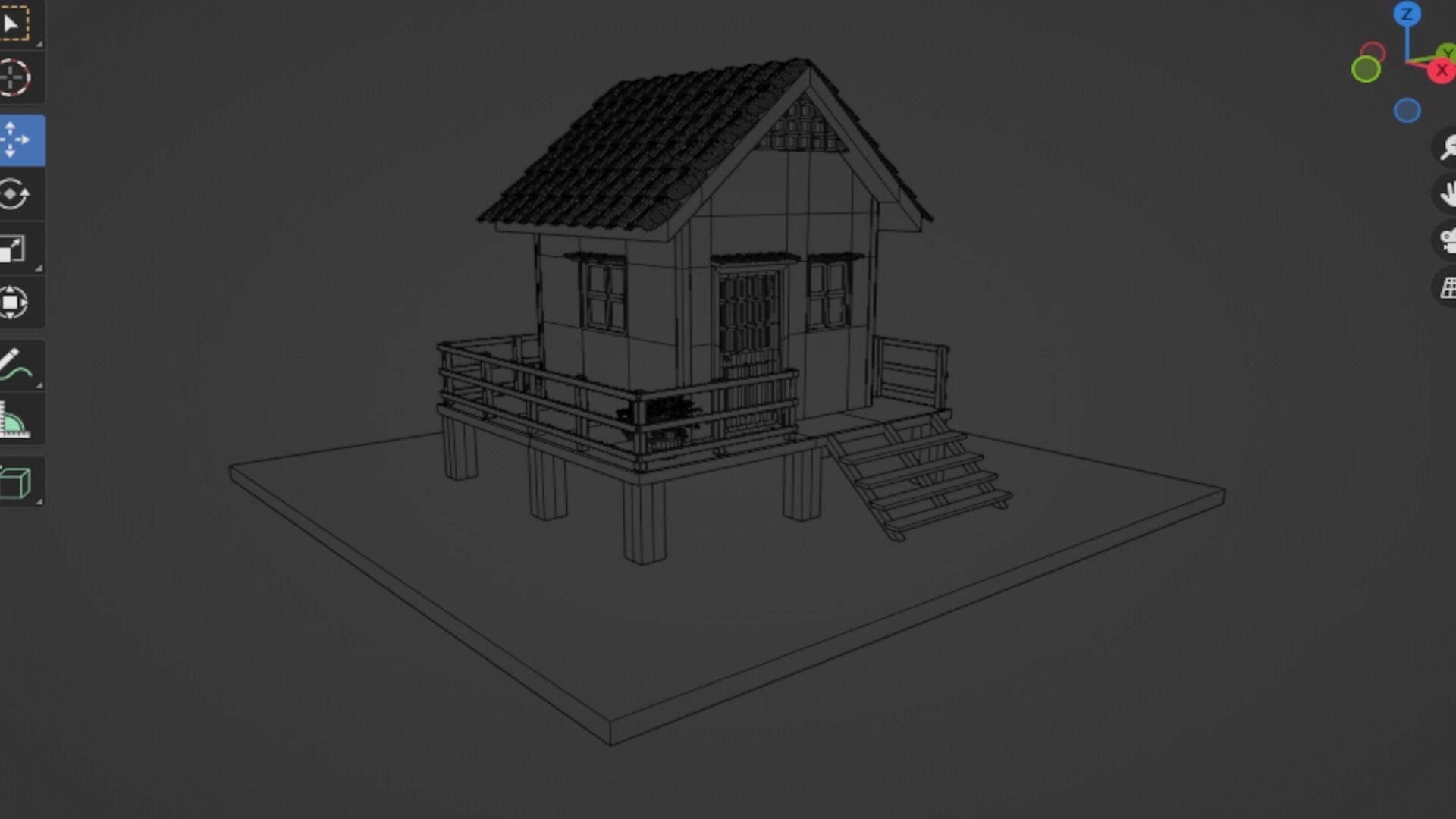 low poly  house 01 Low-poly 3D model_5