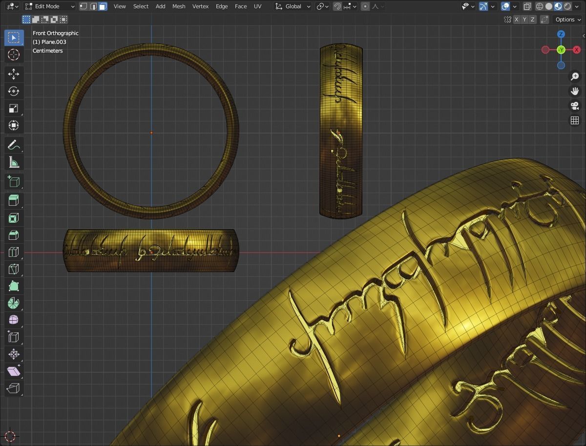 LOTR Ring Engraved 3D print model_6
