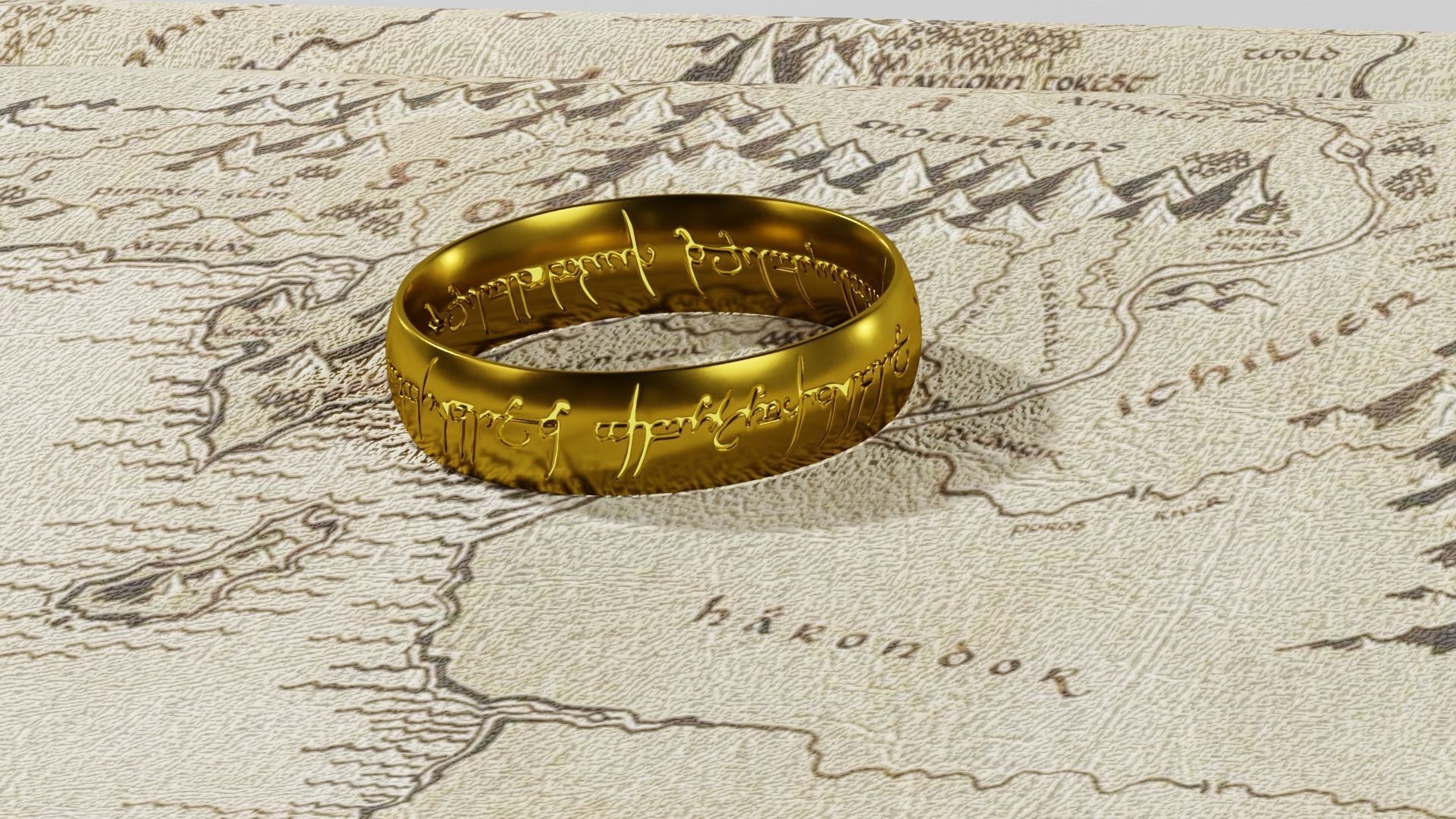 LOTR Ring Engraved 3D print model_1