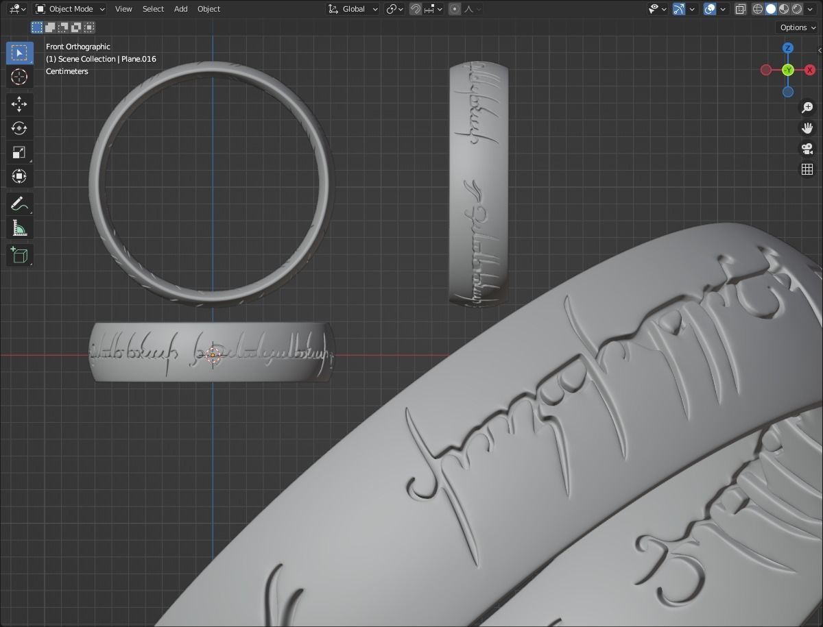 LOTR Ring Engraved 3D print model_9