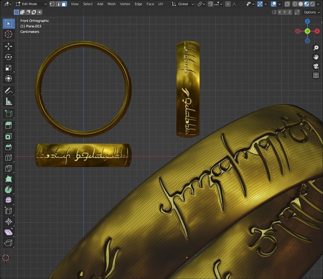 LOTR Ring Engraved 3D print model_7