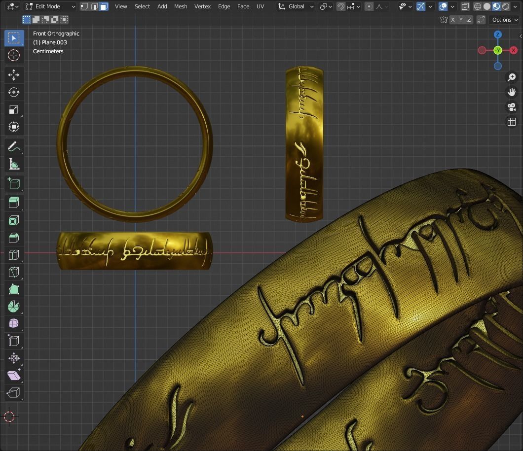 LOTR Ring Engraved 3D print model_8
