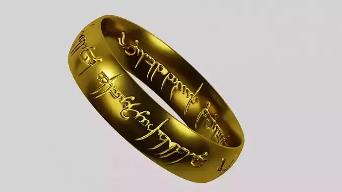 LOTR Ring Engraved 3D print model