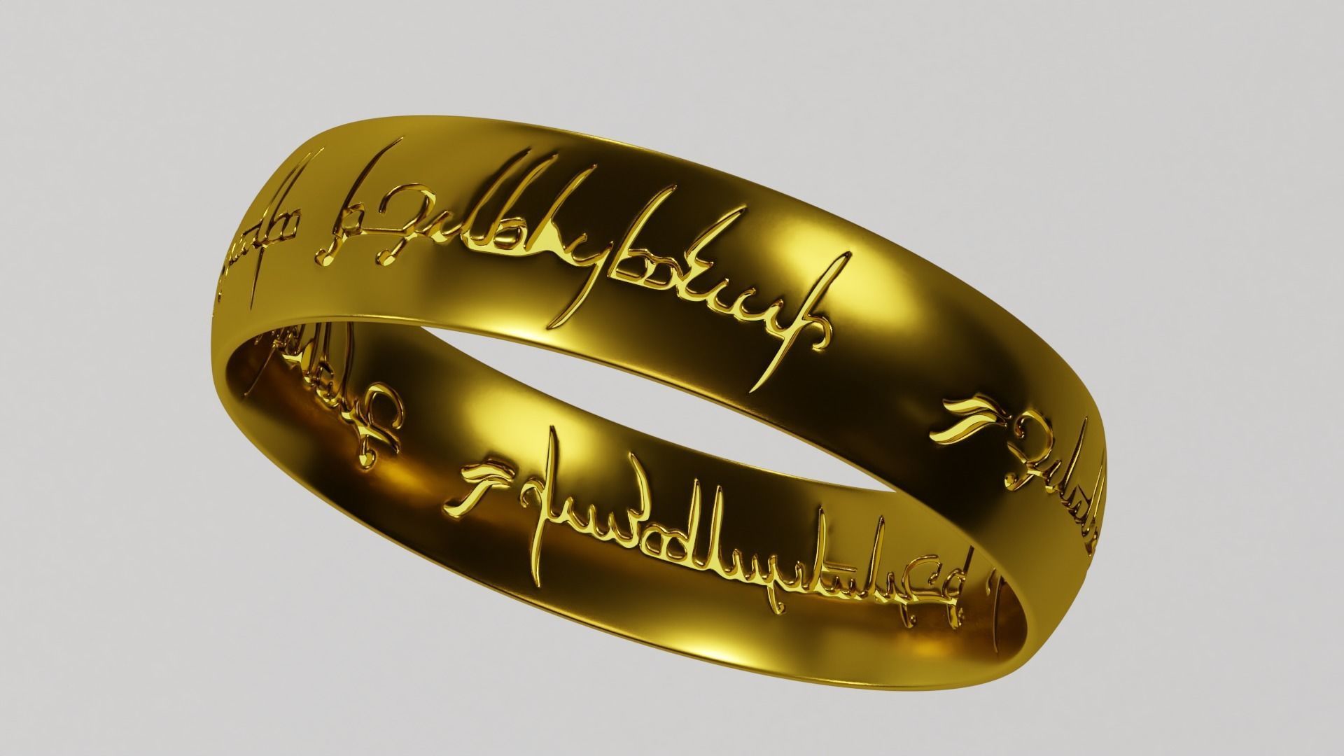 LOTR Ring Engraved 3D print model_2