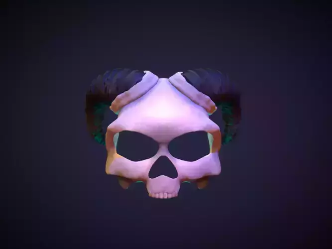 3D printable skull mask model