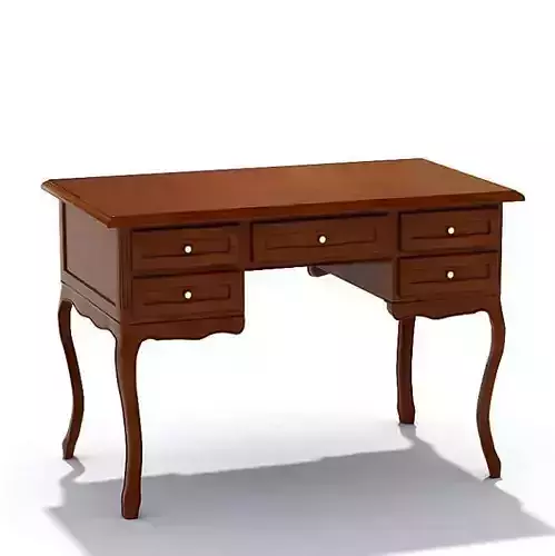 Dark Mahogany Effect Five Drawer Side Table
