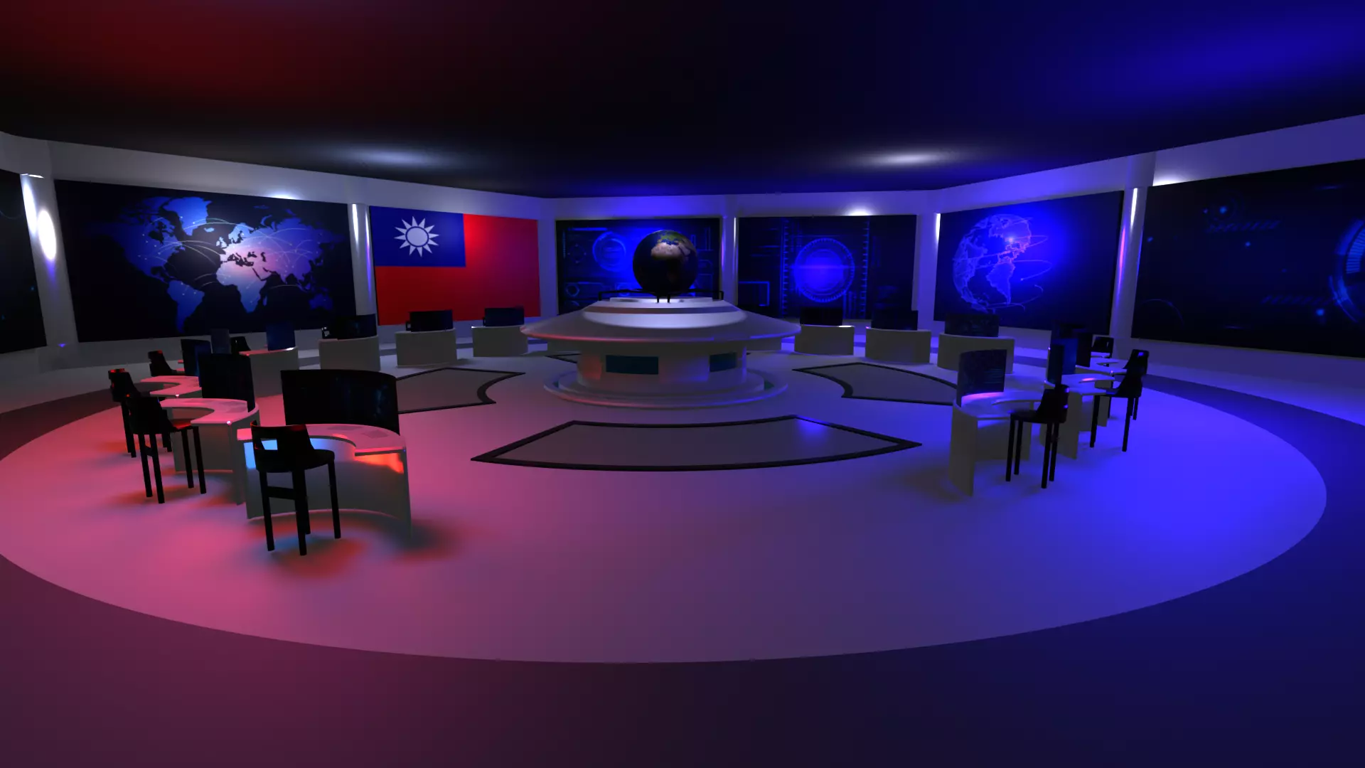 Command Center - Control Room- Military Base - Taiwan Low-poly 3D model_0