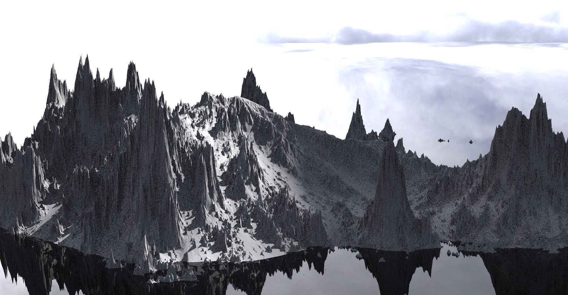 Mordor Mountain rock terrain 2 3D model_1