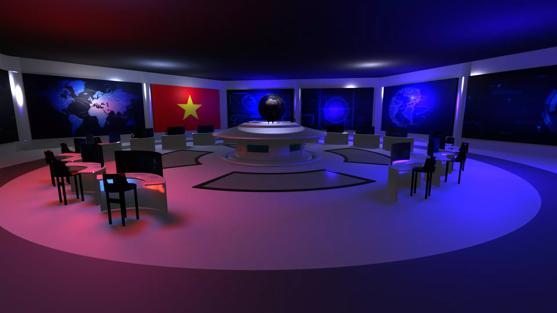 Command Center - Control Room- Military Base - Vietnam Low-poly 3D model