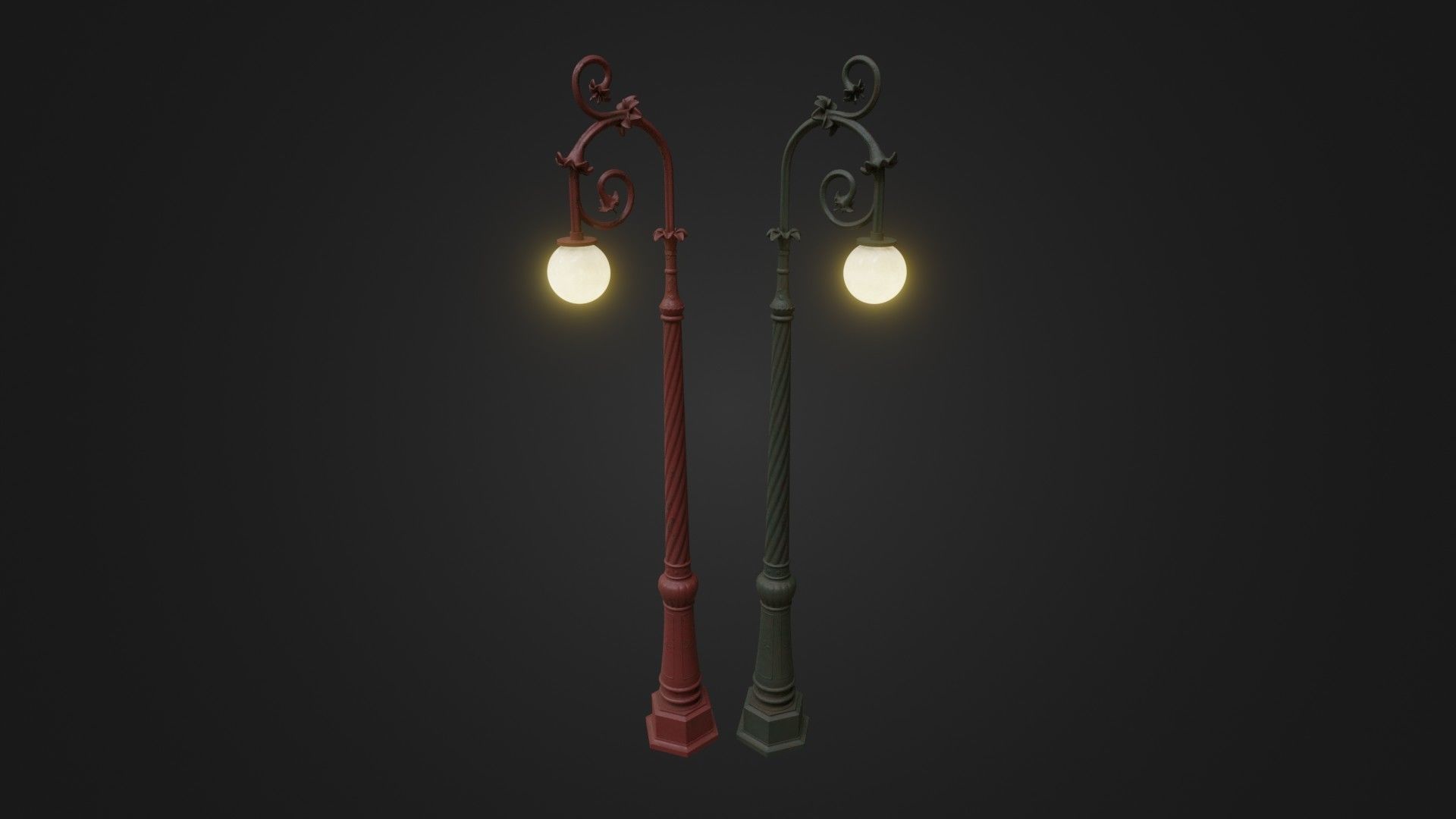 Street Light 24 Low-poly 3D model_40