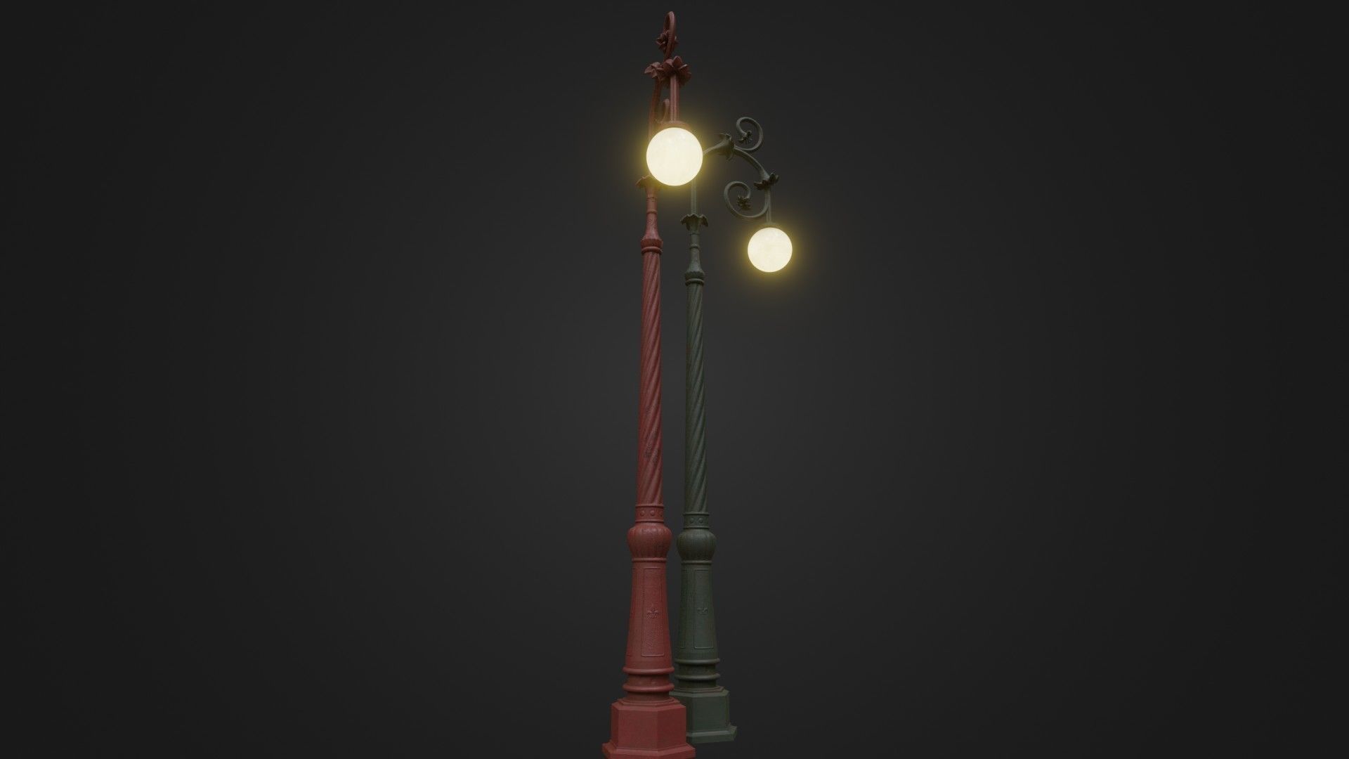 Street Light 24 Low-poly 3D model_7