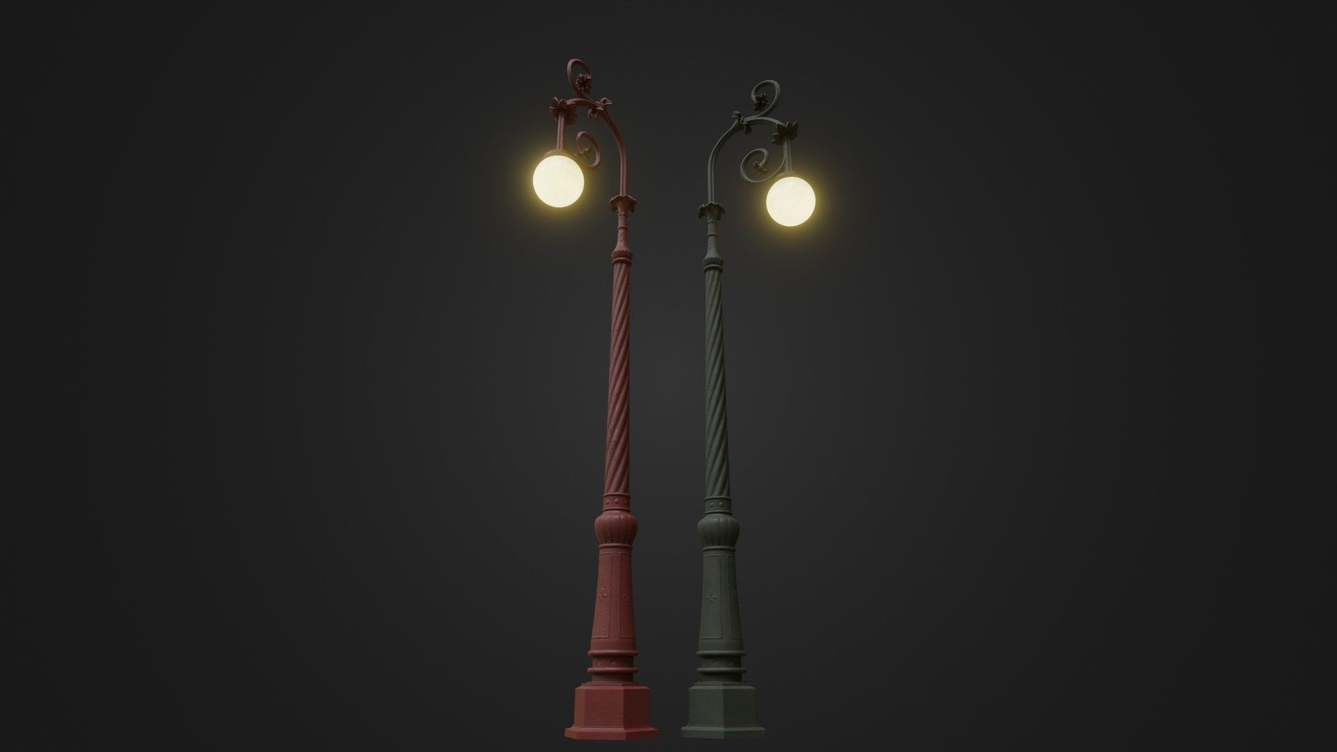 Street Light 24 Low-poly 3D model_1