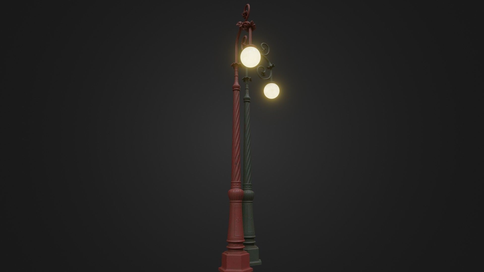 Street Light 24 Low-poly 3D model_8