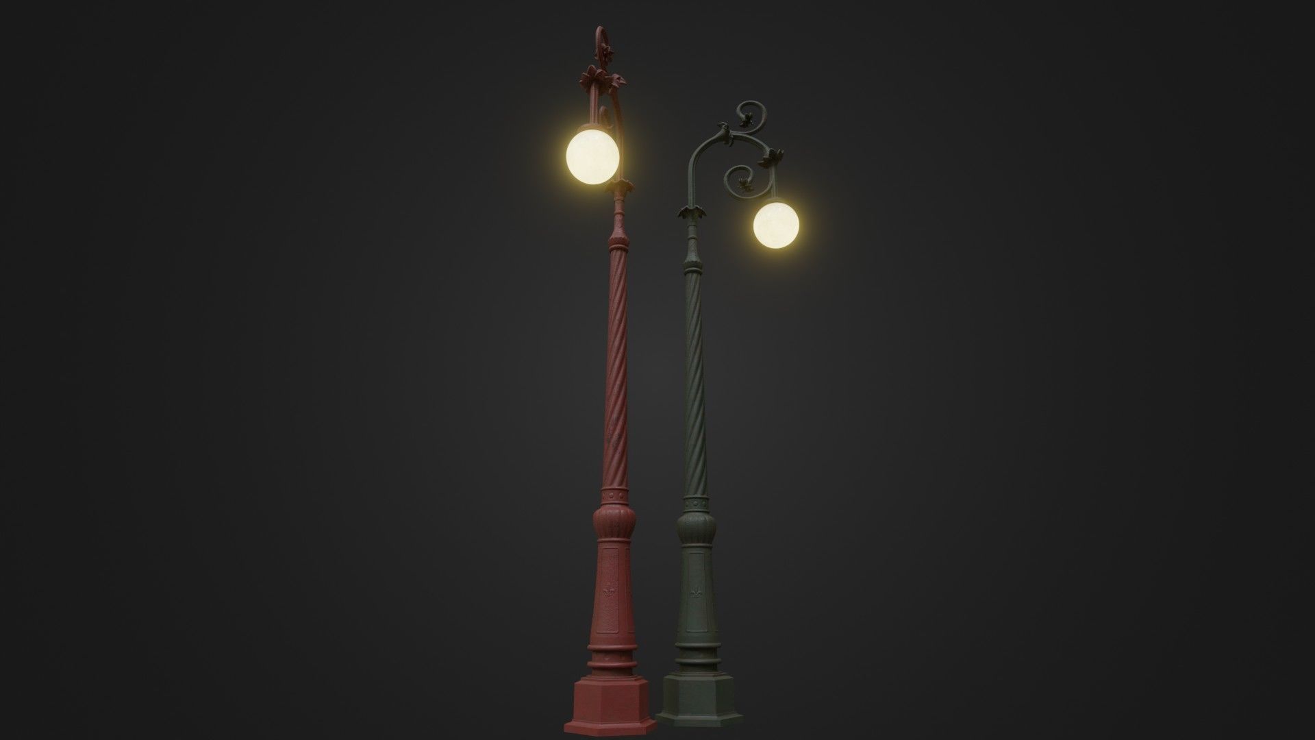 Street Light 24 Low-poly 3D model_4