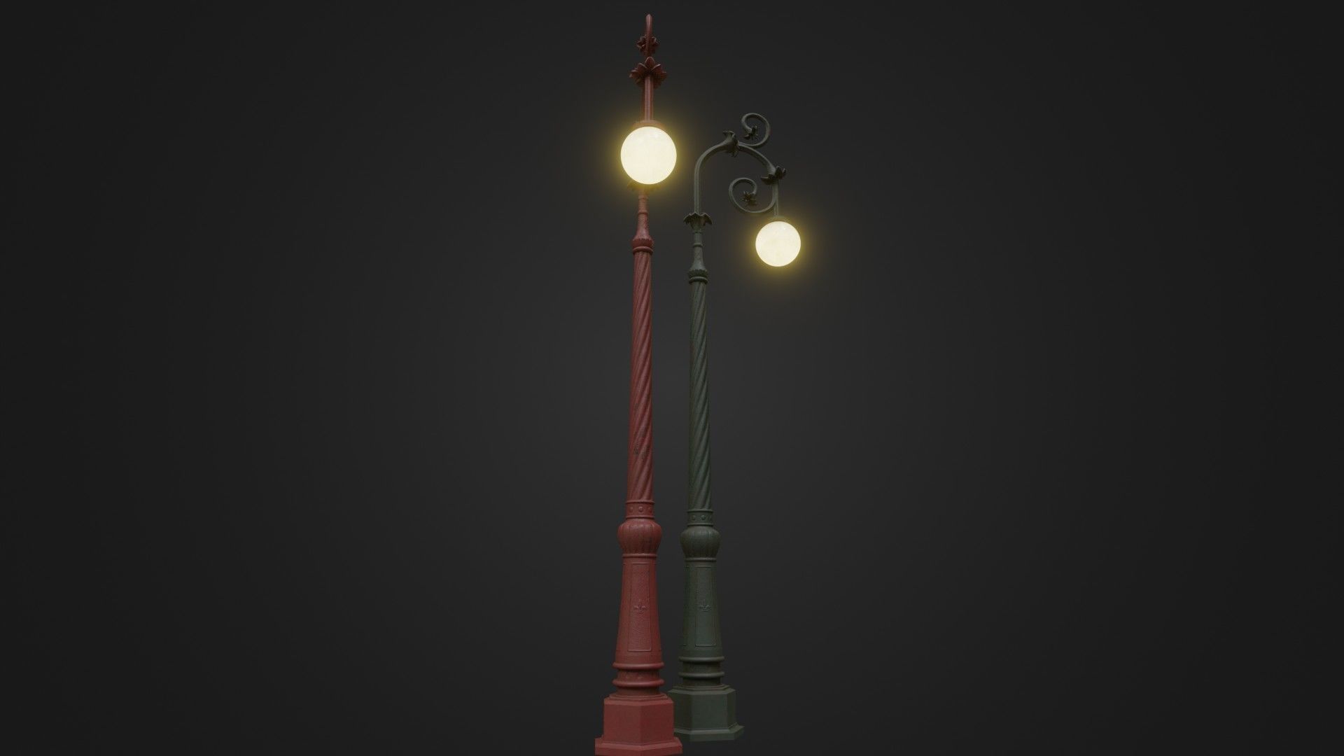 Street Light 24 Low-poly 3D model_6
