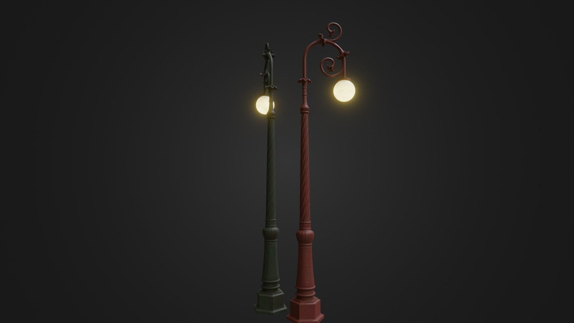 Street Light 24 Low-poly 3D model_16