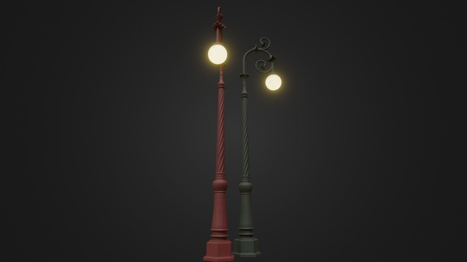 Street Light 24 Low-poly 3D model_5