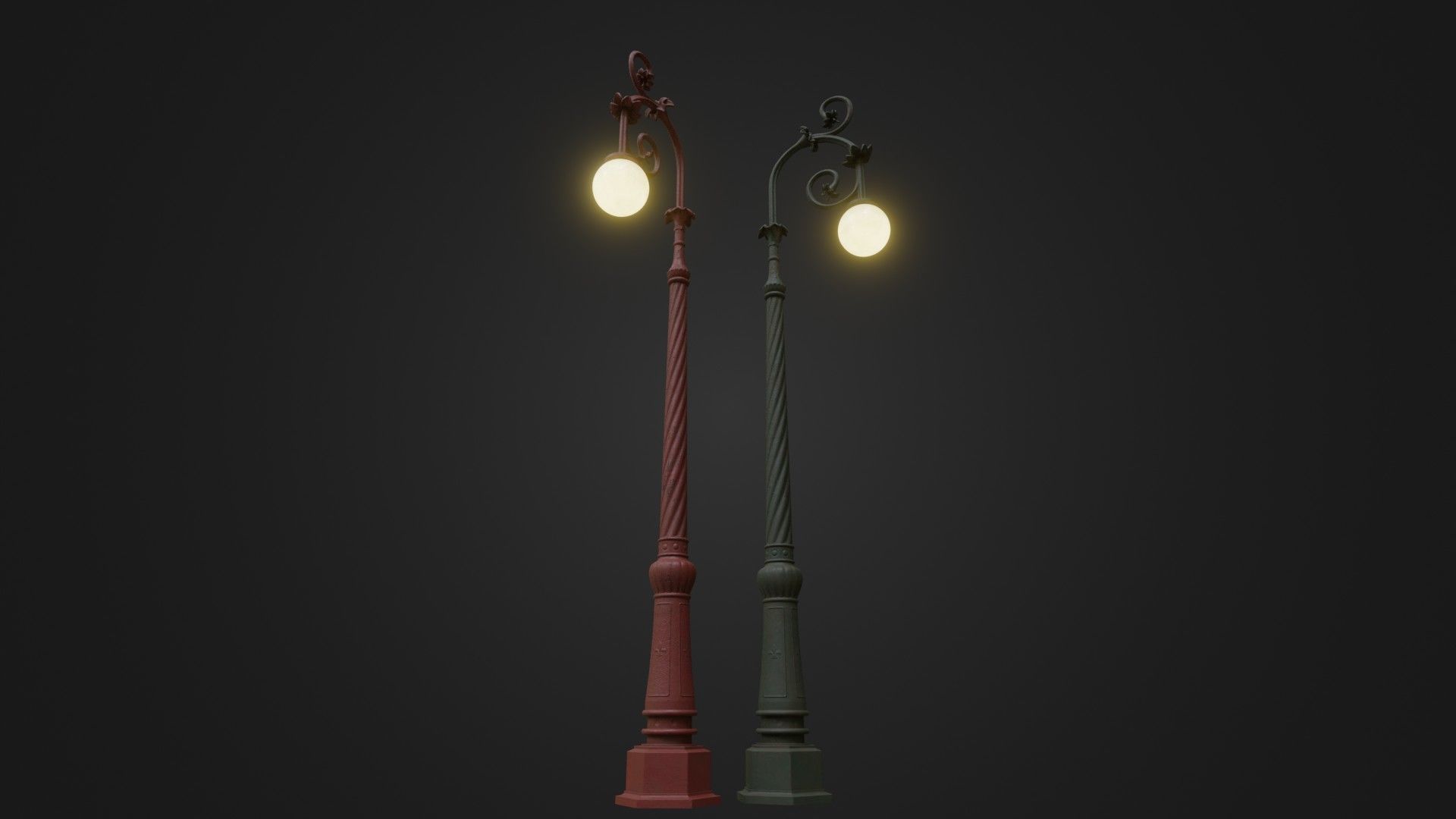 Street Light 24 Low-poly 3D model_2