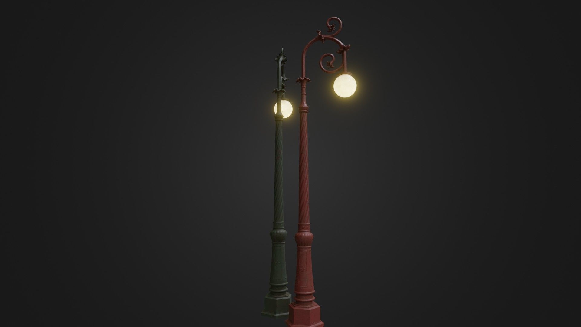 Street Light 24 Low-poly 3D model_14