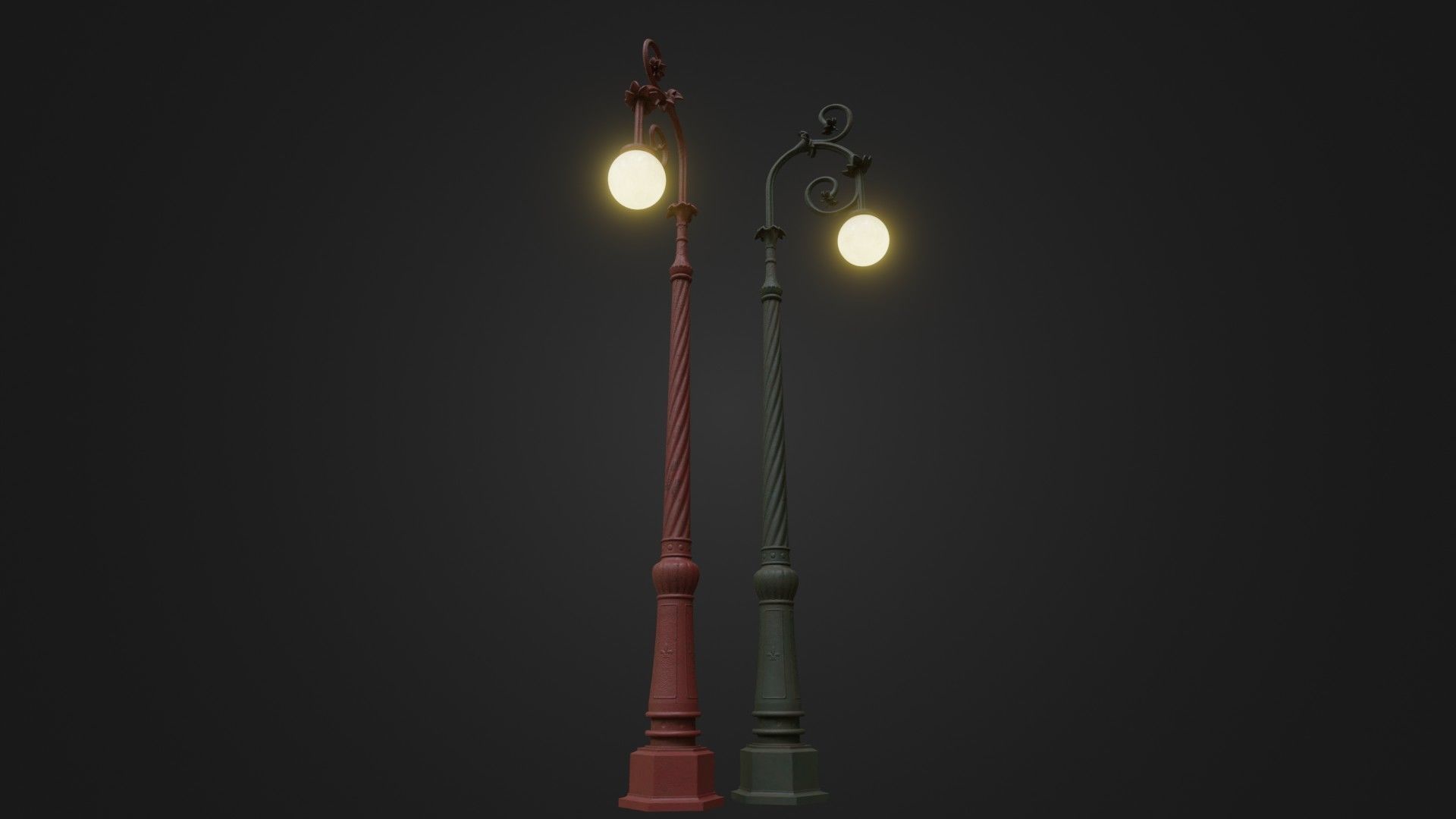 Street Light 24 Low-poly 3D model_3