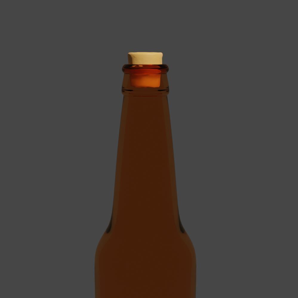 Glass Bottle with a Cork 3D model_2