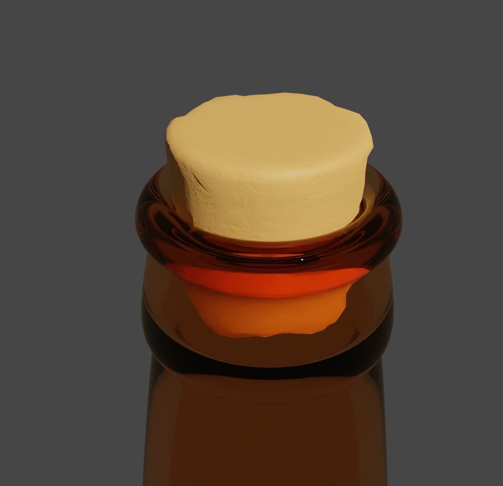 Glass Bottle with a Cork 3D model_4