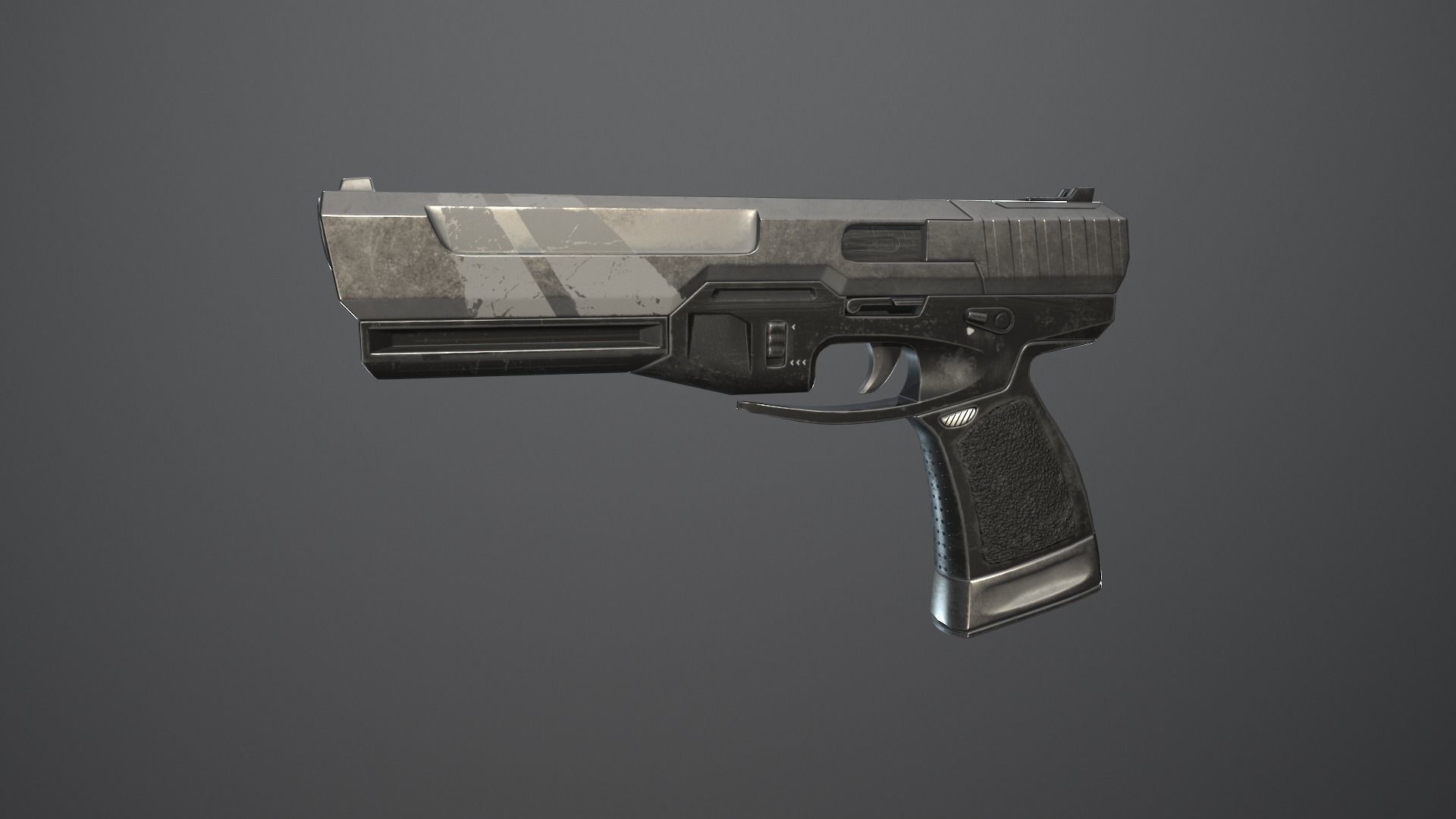 Shabby gun of the near future Low-poly 3D model_6