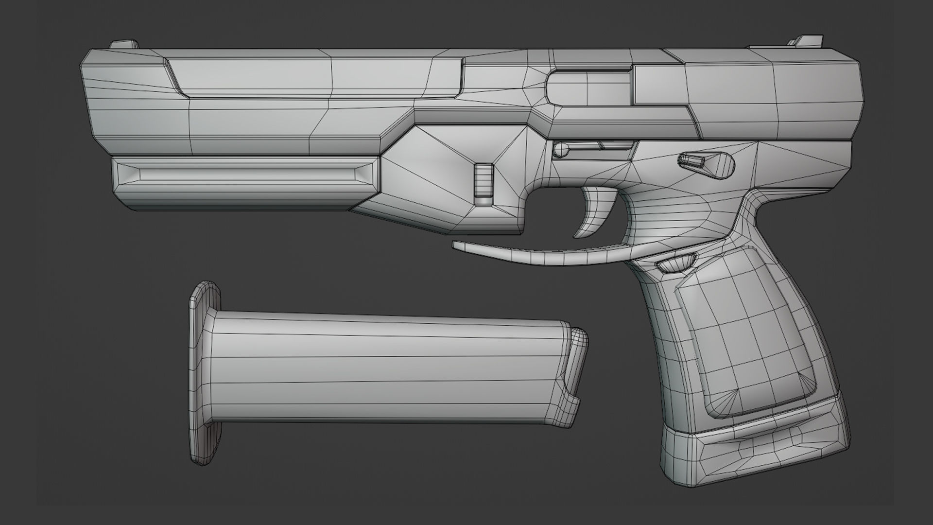 Shabby gun of the near future Low-poly 3D model_15