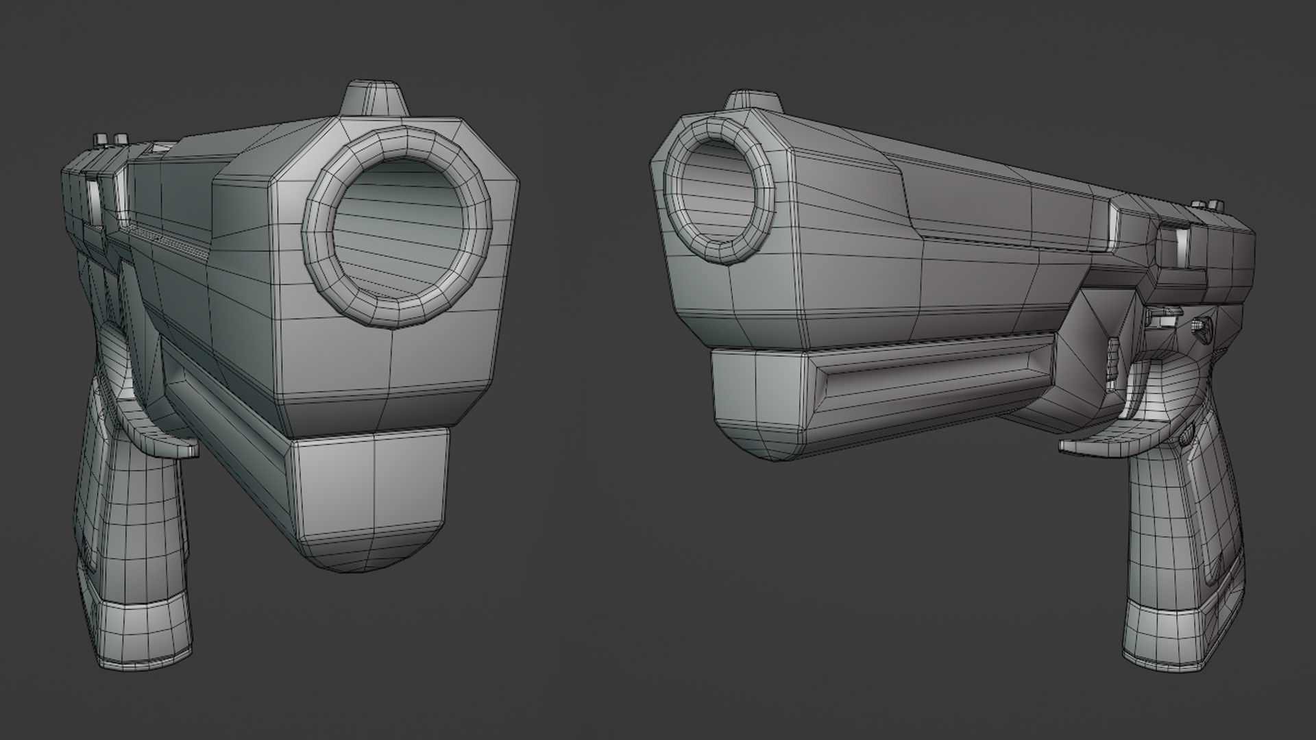 Shabby gun of the near future Low-poly 3D model_16