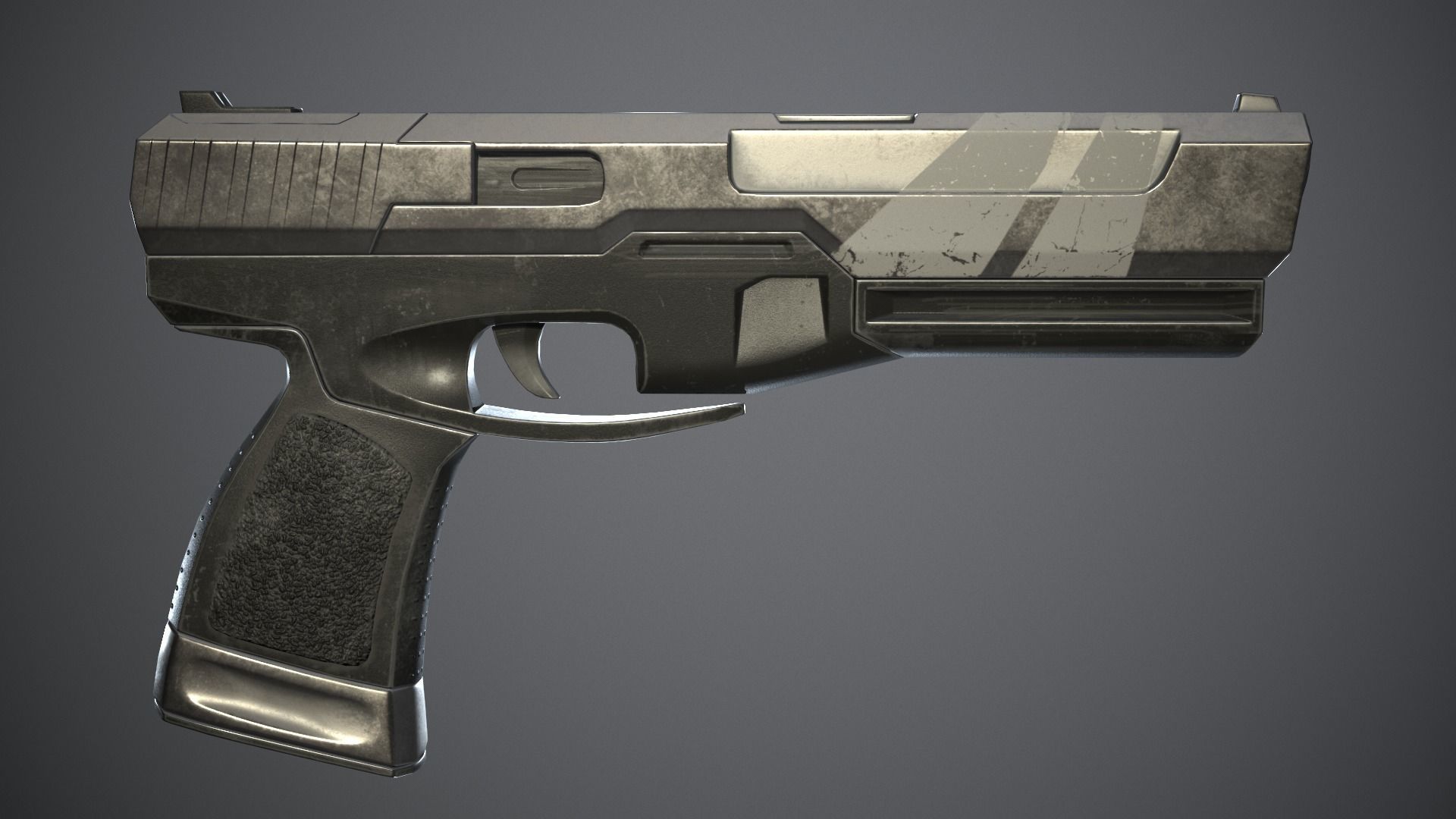 Shabby gun of the near future Low-poly 3D model_5