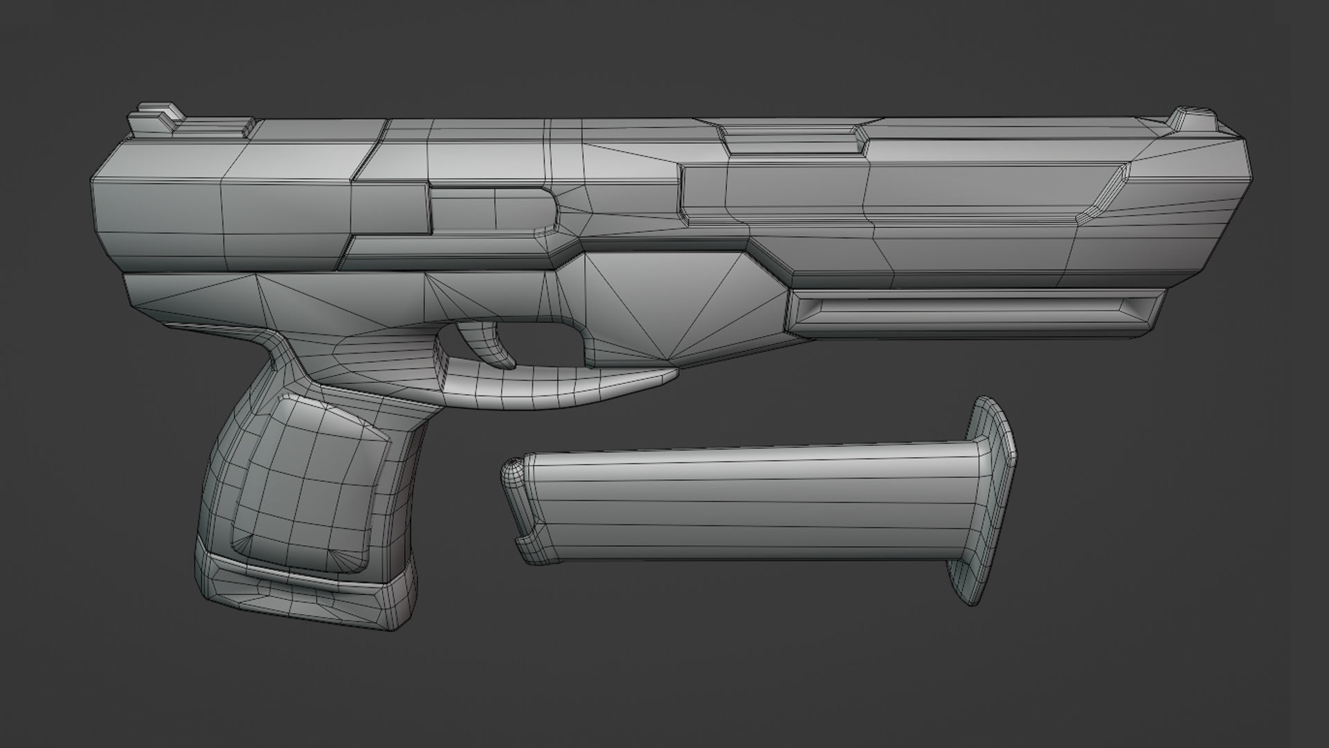Shabby gun of the near future Low-poly 3D model_14