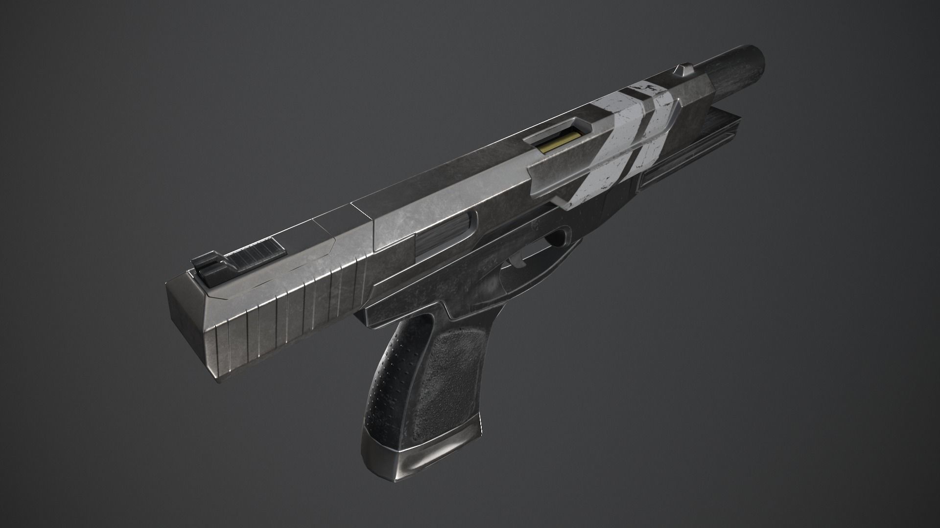 Shabby gun of the near future Low-poly 3D model_10