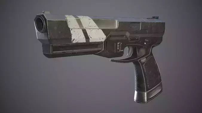 Shabby gun of the near future Low-poly 3D model Shabby gun of the near future Low-poly 3D model