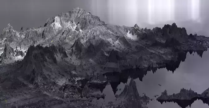 Mordor Mountain rock terrain 4  3D model